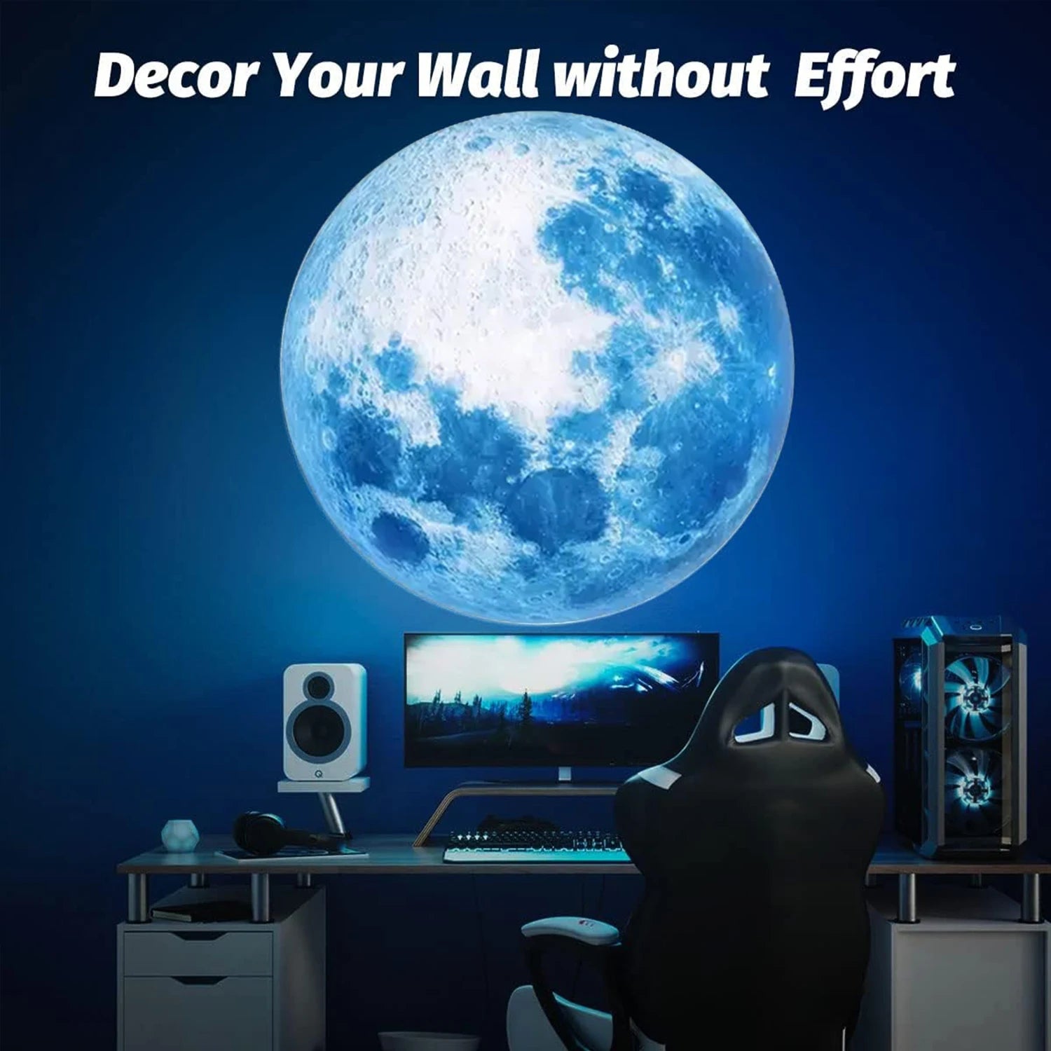 Blue Planet LED Moon Lamp for Atmospheric Night Lighting - Smarsty