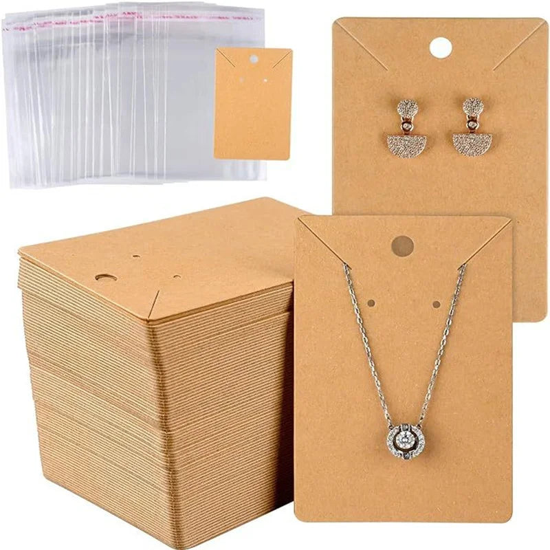 50 Pack Blank Jewelry Cards for Necklaces and Earrings - Smarsty