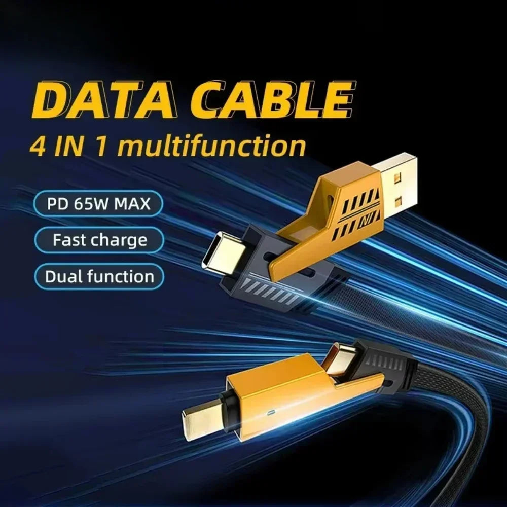65W 4 in 1 Fast Charging USB Data Cable - Smarsty