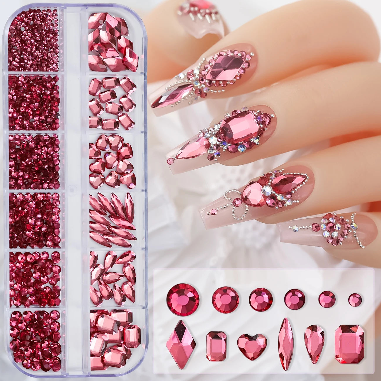 Mixed Nail Rhinestones with Shiny Clear Colors for Stunning Nail Art - Smarsty