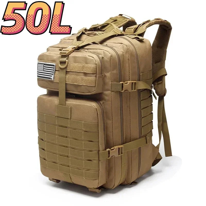 30L/50L 1000D Nylon Waterproof Trekking Fishing Hunting Bag Backpack Outdoor Rucksacks Tactical Sports Camping Hiking - Smarsty