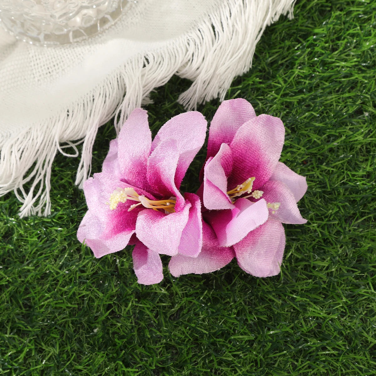 Bohemian Orchid Flower Hair Clips for Weddings - Smarsty