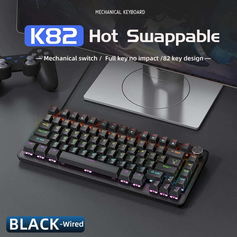75 Percent Mechanical Keyboard With Media Knob Backlighting