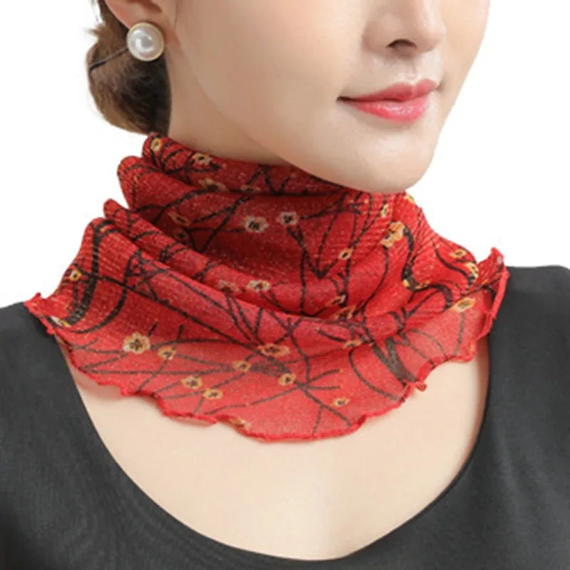 Women Chiffon Sunscreen Scarf Lightweight UV Protection - Smarsty