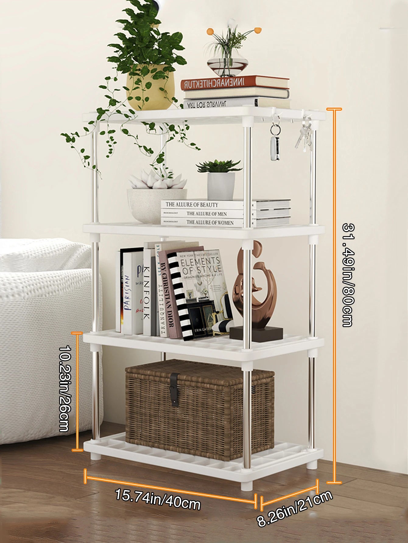 Four-Layer Multifunctional Storage Rack for Bathroom, Living Room, Kitchen, and Bedroom; Plastic Floor-Standing Storage Rack for Bathroom Organization by Smarsty