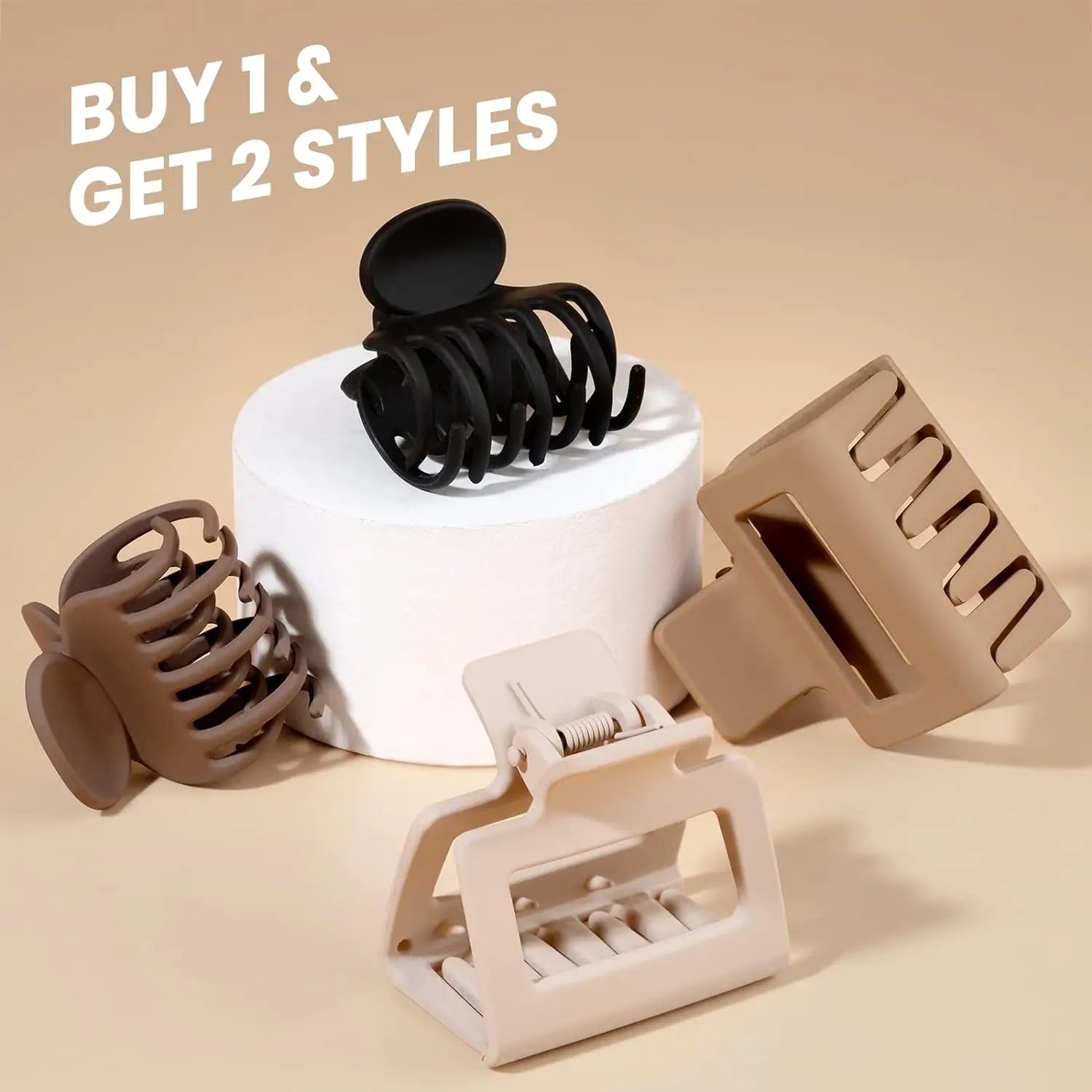 8Pc Matte Claw Hair Clips Strong Grip For Thin Hair - Smarsty