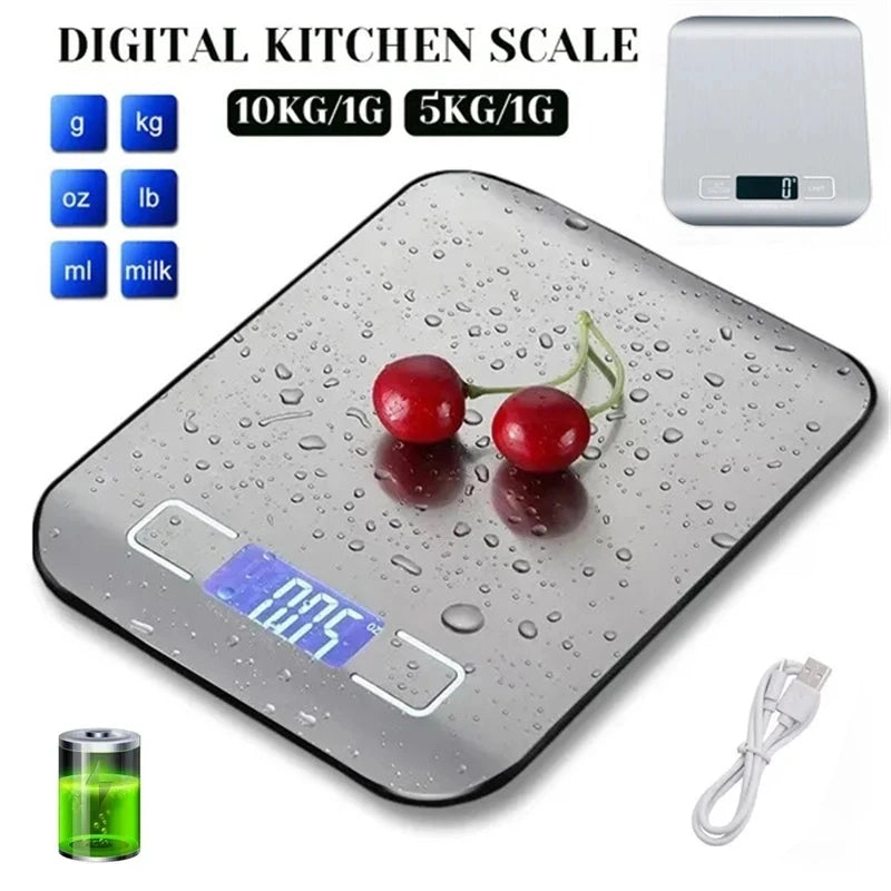 Digital Kitchen Scale with LCD Display and USB Charging - Smarsty