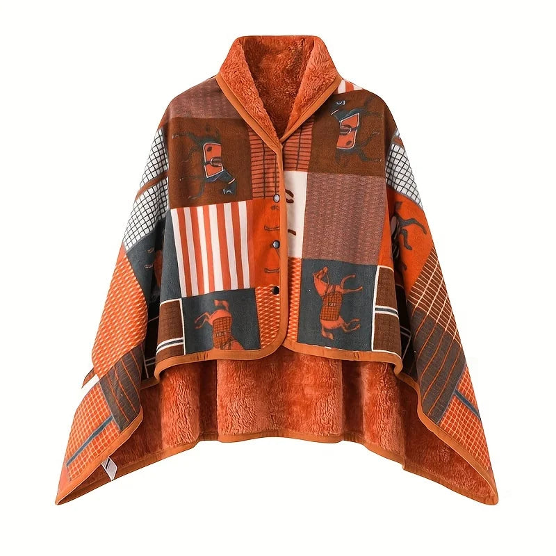 Wearable Flannel Shawl Blanket for Cozy Comfort - Smarsty