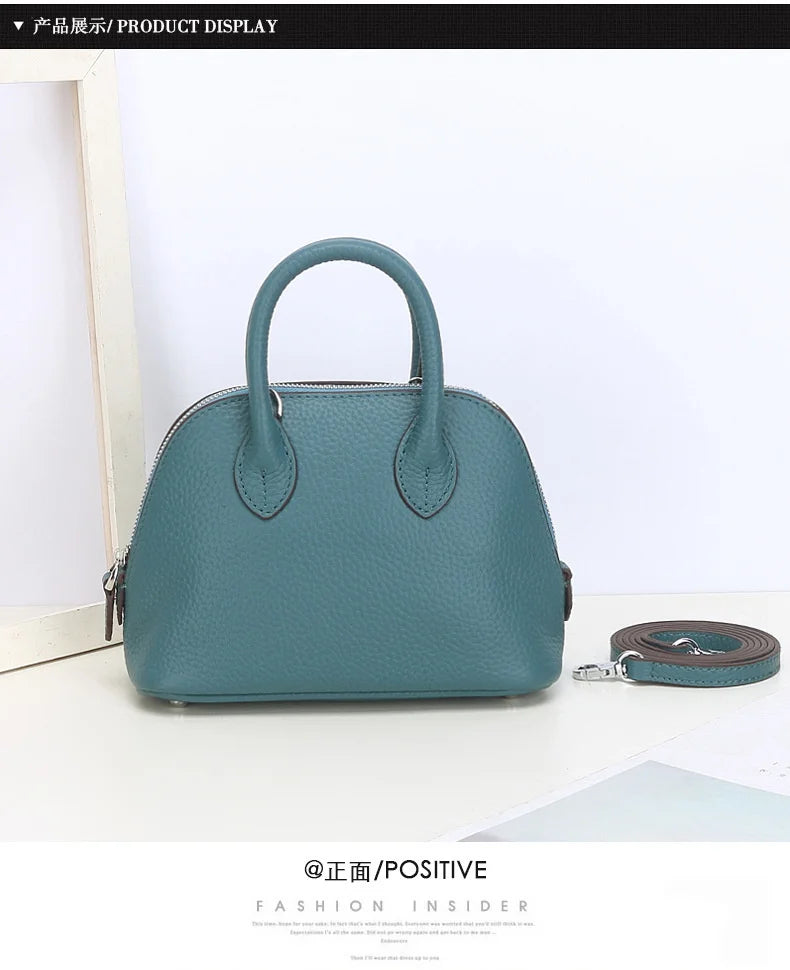 Cow Leather Shell Bag Crossbody Women Messenger Style - Smarsty