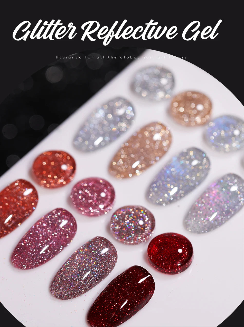 UR Sugar 15ml Silver Reflective Gel Polish for Sparkling Nails - Smarsty