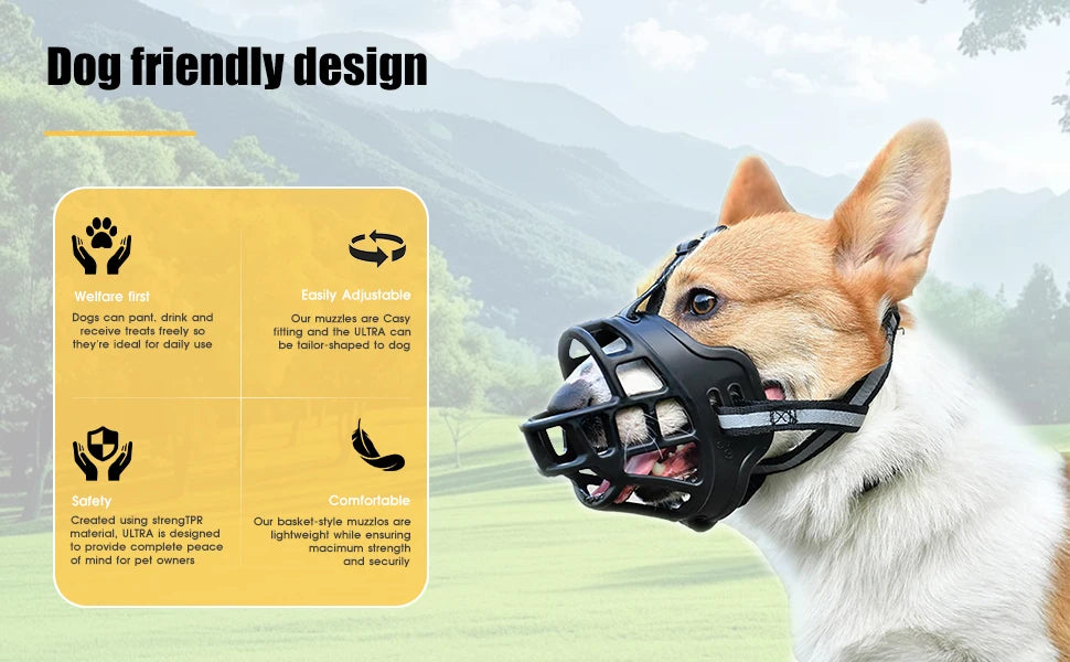 Reflective Dog Muzzle for Safe and Comfortable Use - Smarsty