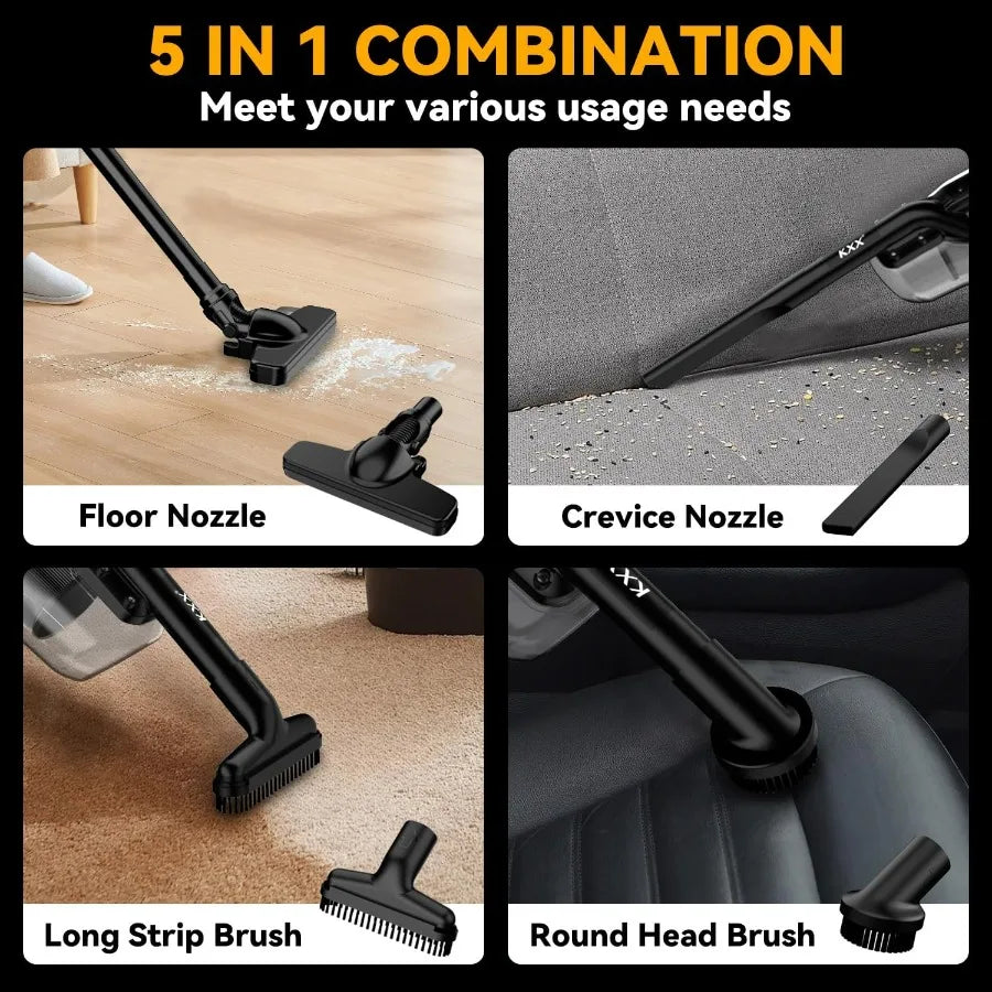 Cordless Vacuum for Dewalt 20V Battery, 5 in 1 Handheld Electric Vacuum Cleaner with 500W Powerful Motor, 46 CFM Portable Hand V