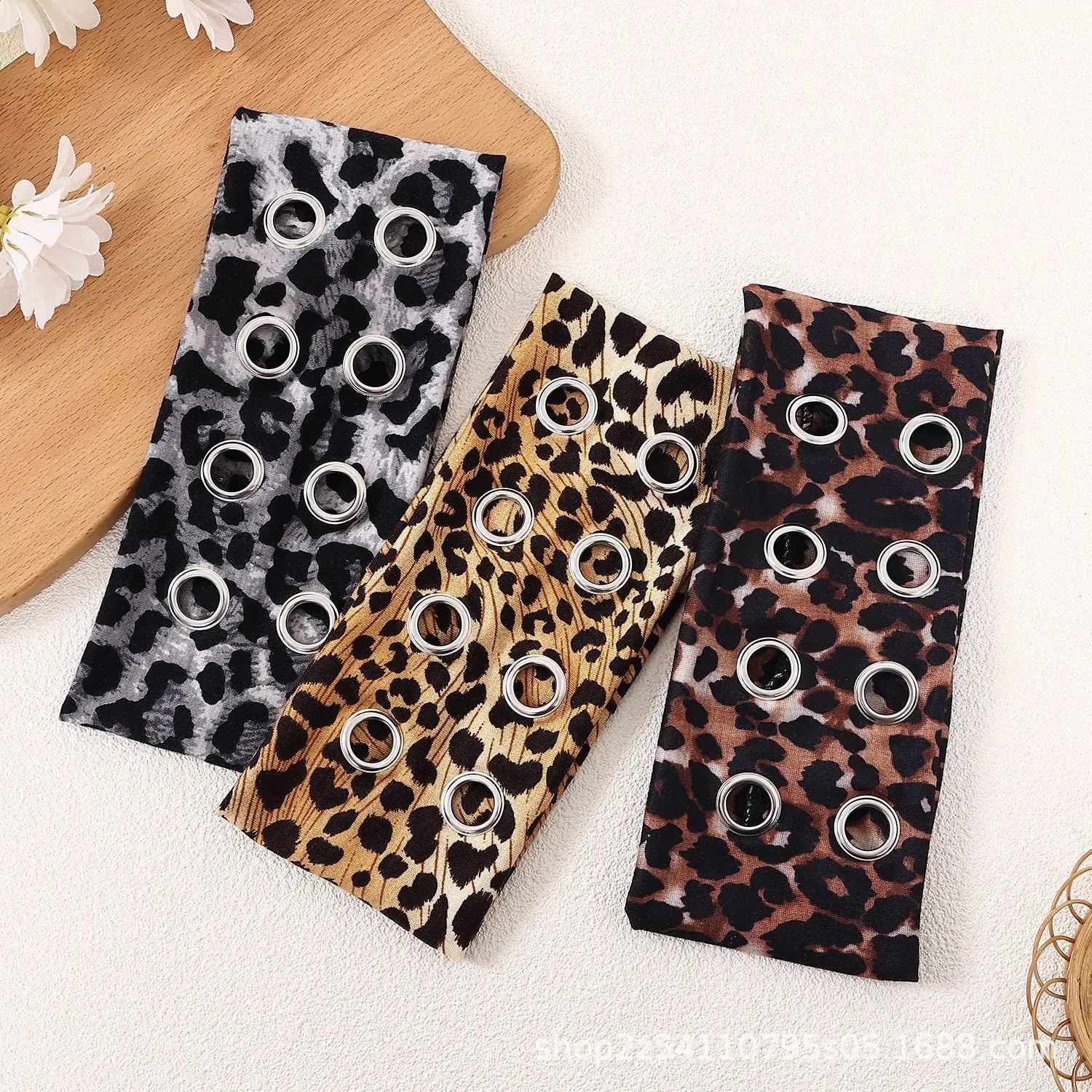 Punk Grunge Wide Elastic Headband Stretchy Metal Look - Smarsty
