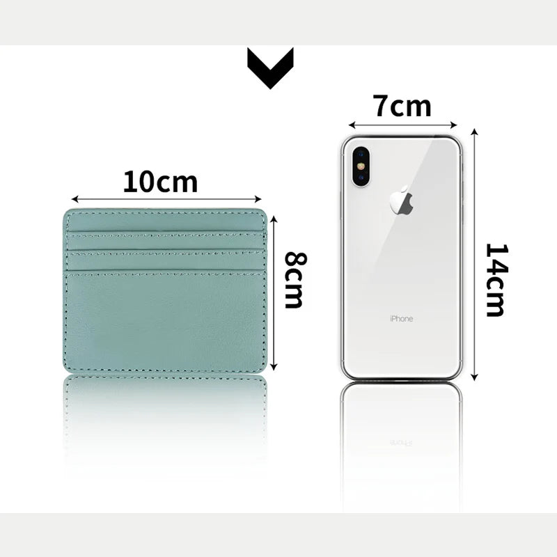 PU Leather ID Card Case - Slim Multi-Slot Holder for Bank/Credit Cards - Smarsty