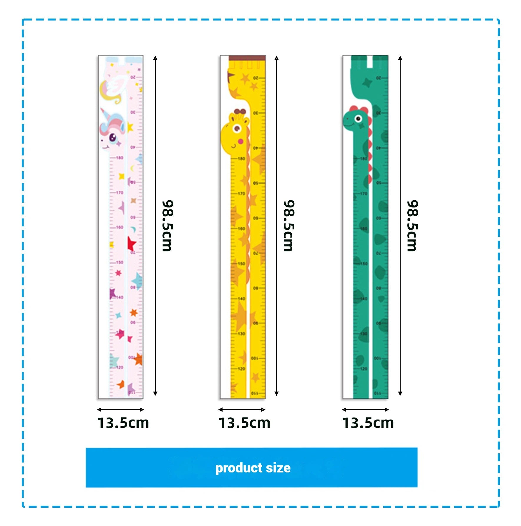 Cute Cartoon Unicorn Height Measuring Wall Sticker for Kids - Smarsty