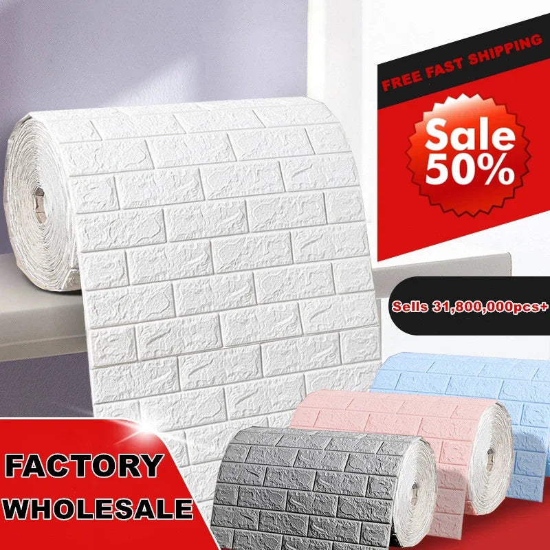 Self-Adhesive 3D Brick Wallpaper for Stylish Decor - Smarsty