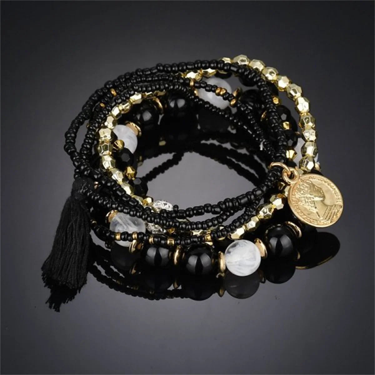 Bohemia Crystal Multicolor Bead Wrap Bracelet for Women - Smarsty