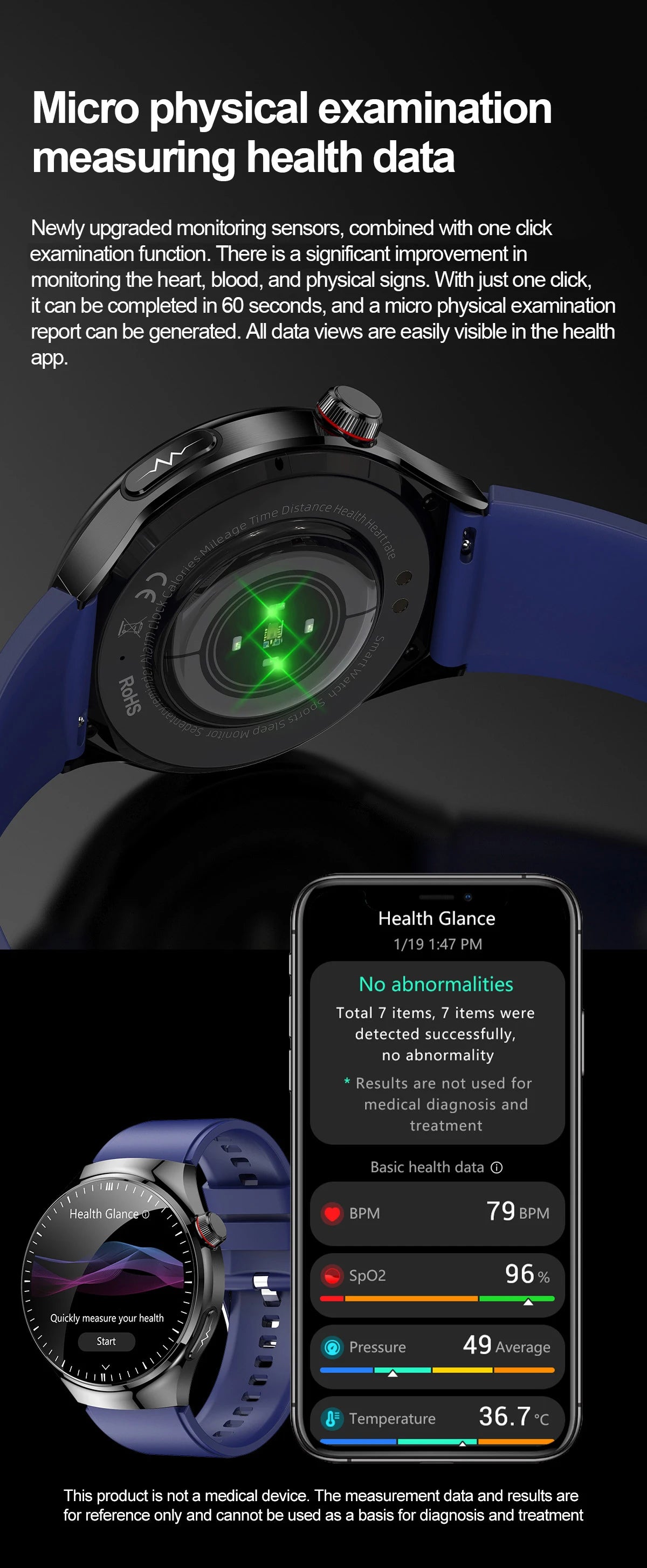 2025 Smart Health Watch with Blood Oxygen and ECG - Smarsty