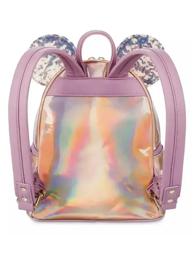 Stylish Pink PU Leather Minnie Mouse Shoulder Backpack - Smarsty