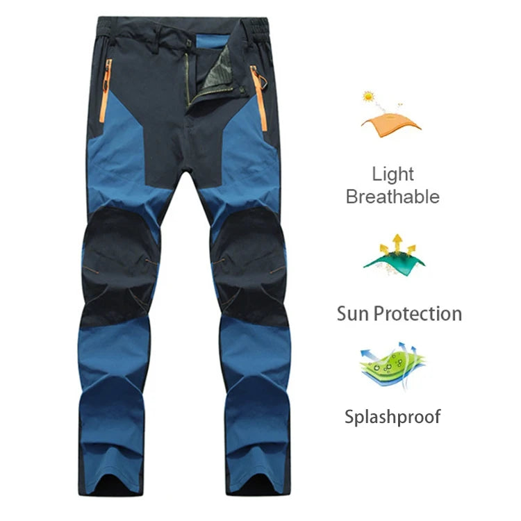 TRVLWEGO Men Summer Sports breathable Pants Hiking Trousers Camping Splash Prevention Quick Dry UV Resistant Elastic Thin - Smarsty
