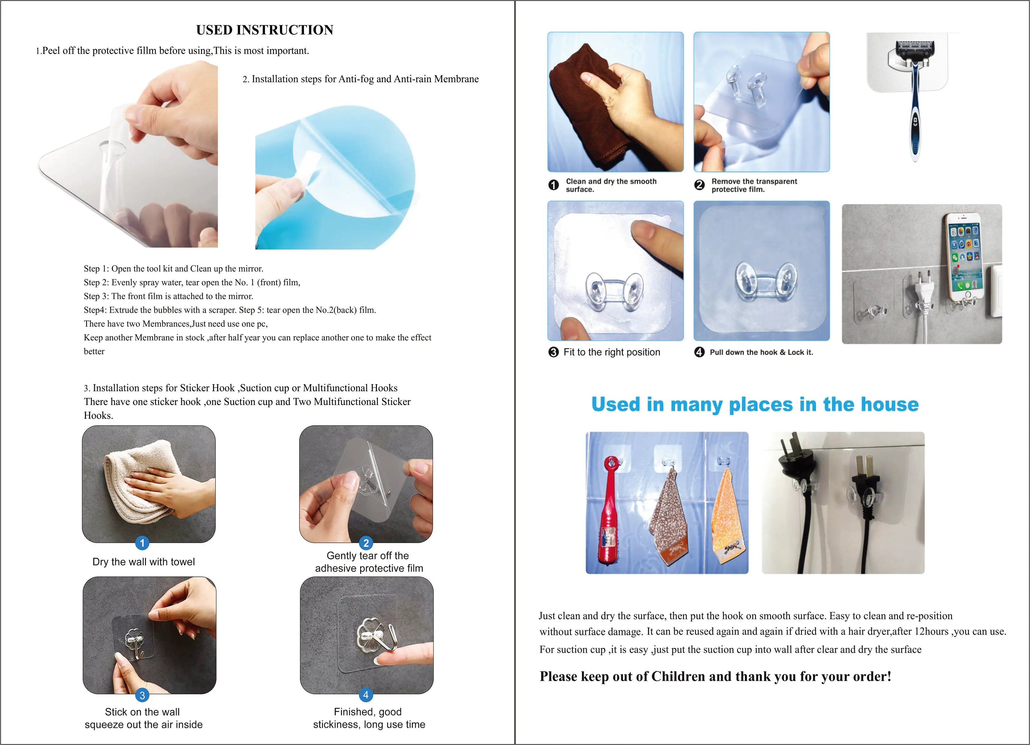 Fogless Acrylic Shower Mirror for Travel and Shaving - Smarsty