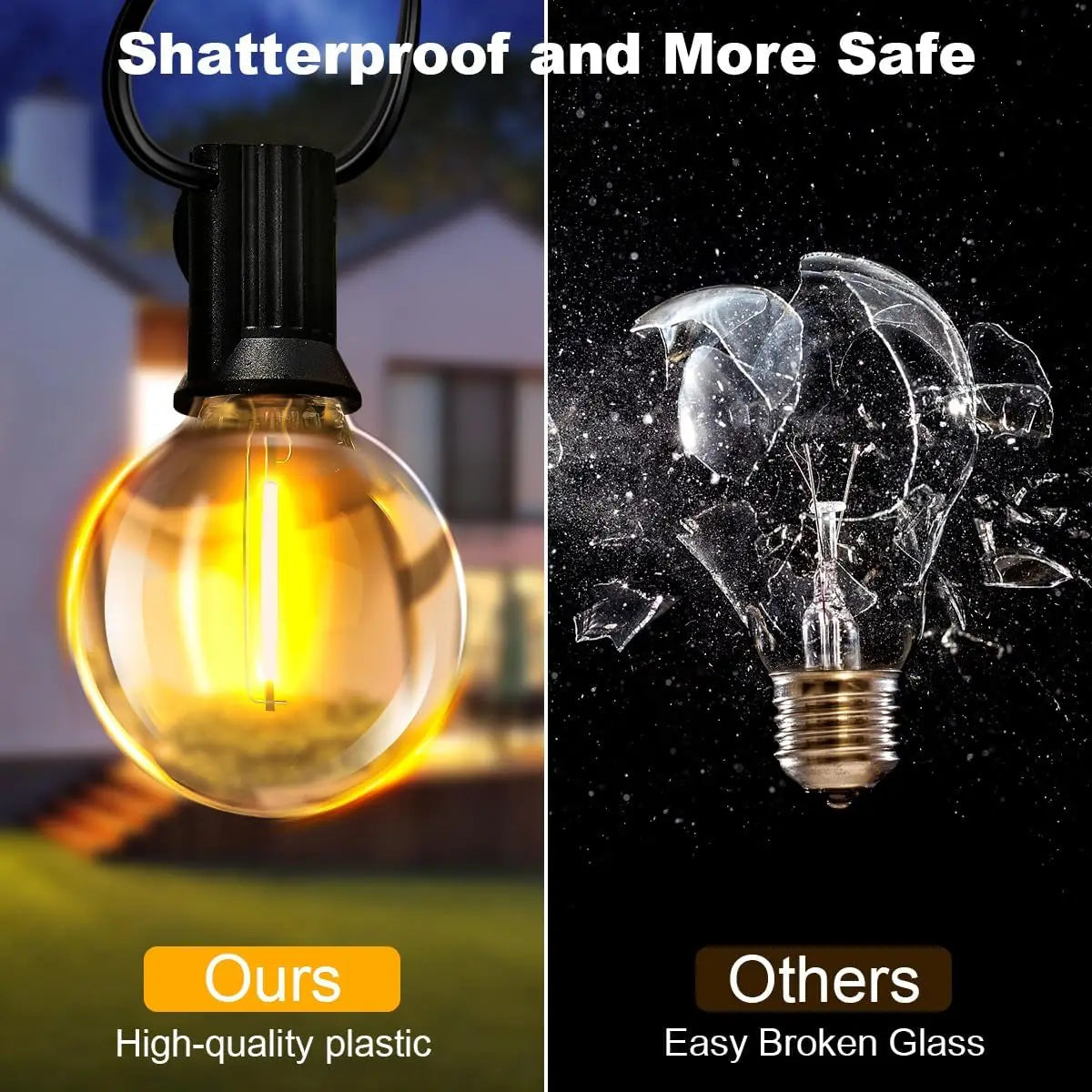 Mexllex 15.5M G40 Solar String Lights Outdoor with 8 Light Modes - Smarsty