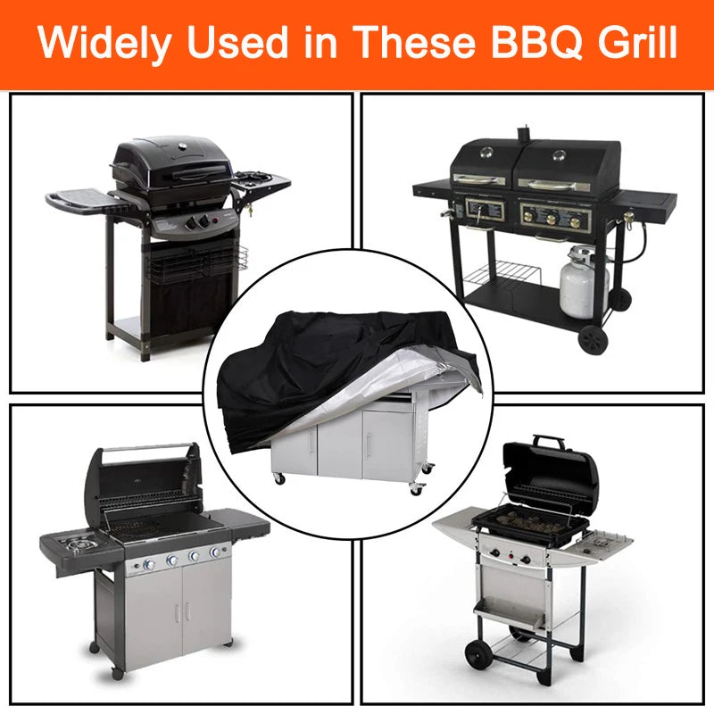 Black Waterproof BBQ Grill Cover for All Seasons - Smarsty