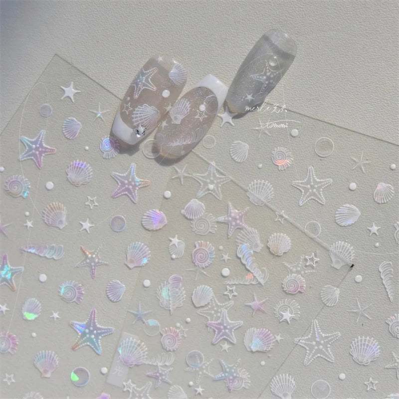 Summer Beach Nail Art Stickers with Ocean Designs - Smarsty