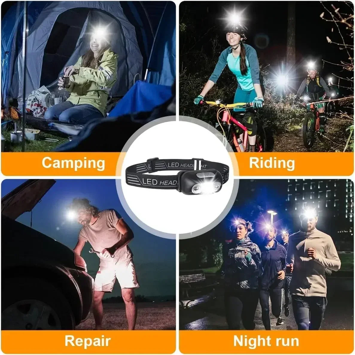Strong Light Headlamp Mini Led Night Fishing Powerful Torch Head Lamp Outdoor Waterproof Camping Portable LED Sensor Headlamps by Smarsty