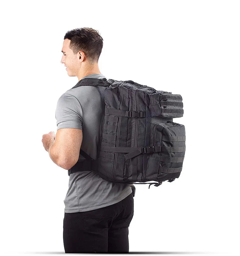50L Tactical Backpack Men's Travel Large Capacity Rucksacks Men Waterproof Outdoor Sports Multi-functional Bags - Smarsty