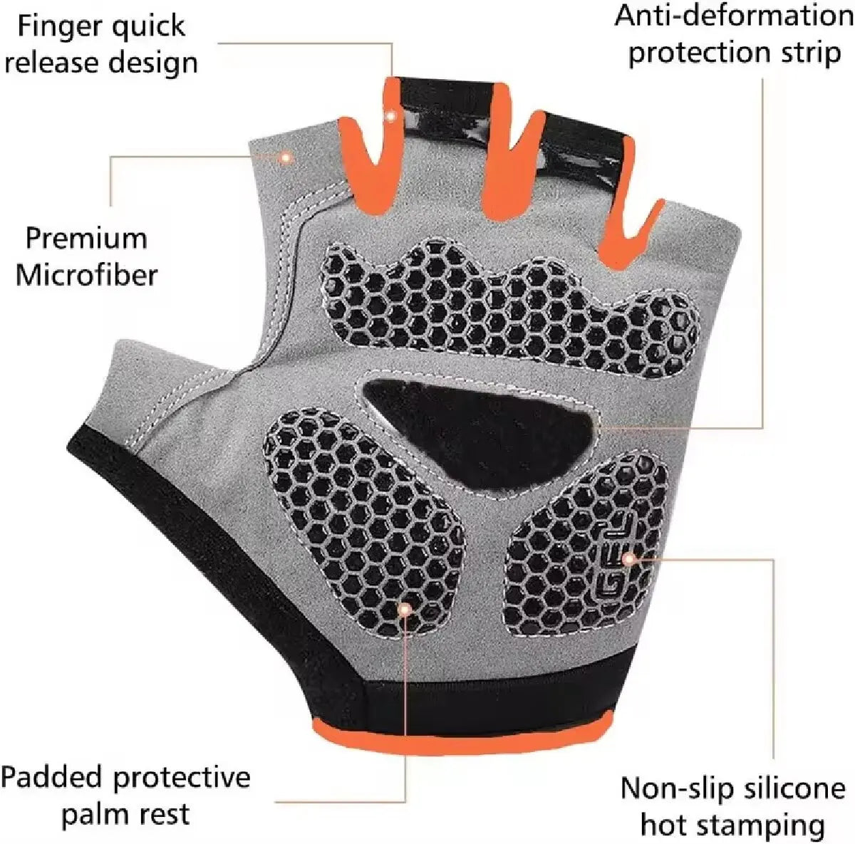 Breathable Anti Slip Cycling Gloves Half Finger - Smarsty
