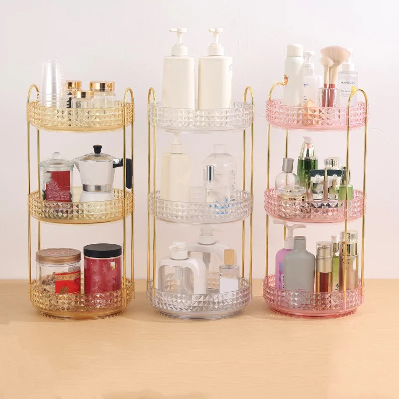 Multifunctional Lipstick Storage Box Rotating Drawer Makeup Box Transparent Desktop Skin Care Product Storage Rack by Smarsty