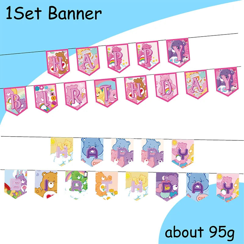 Miniso Care Bear Birthday Party Supplies Set - Smarsty