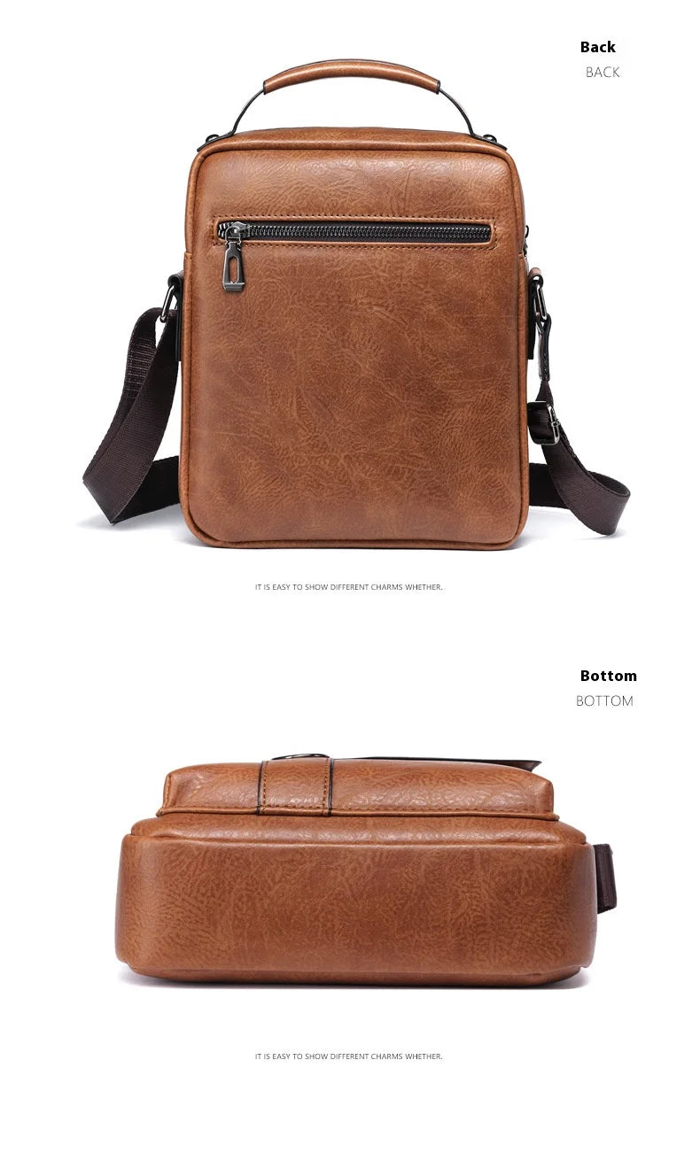 Mens PU Leather Shoulder Bag Crossbody for Travel Everyday - Smarsty