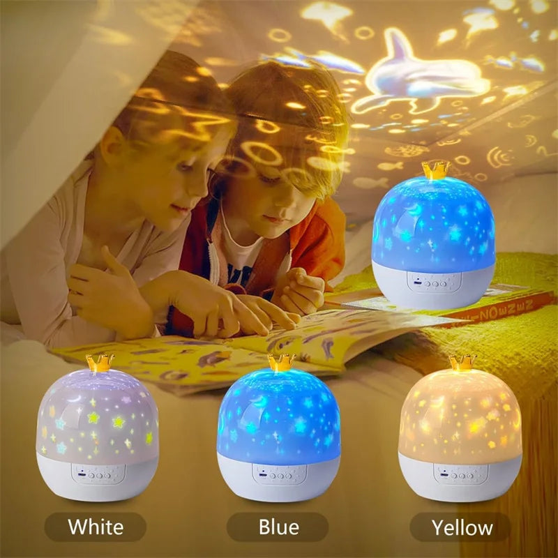 Crown Star Light Projection Night Lamp for Kids - Smarsty