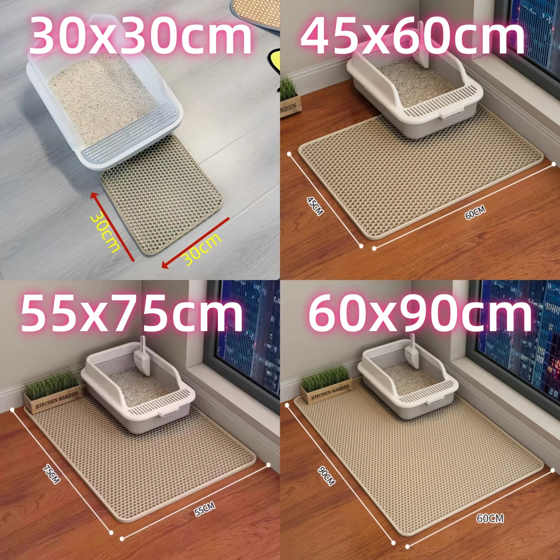 Large Cat Litter Mat Waterproof Double Layer Non Slip Litter Box Tray Pad Washable Durable Pet Toilet Training Mat - Smarsty