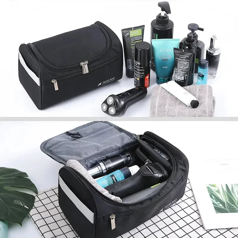 Leather Toiletry Bag for Men Women Dopp Kit Mens Hanging Toiletry Bag Travel Toiletry Bag for Traveling Large Cosmetic Bag for T - Smarsty