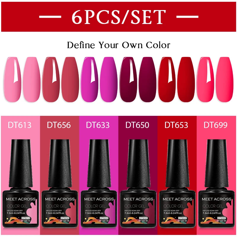 Sparkly Red Pink Gel Nail Polish Set for Stunning Nail Art - Smarsty