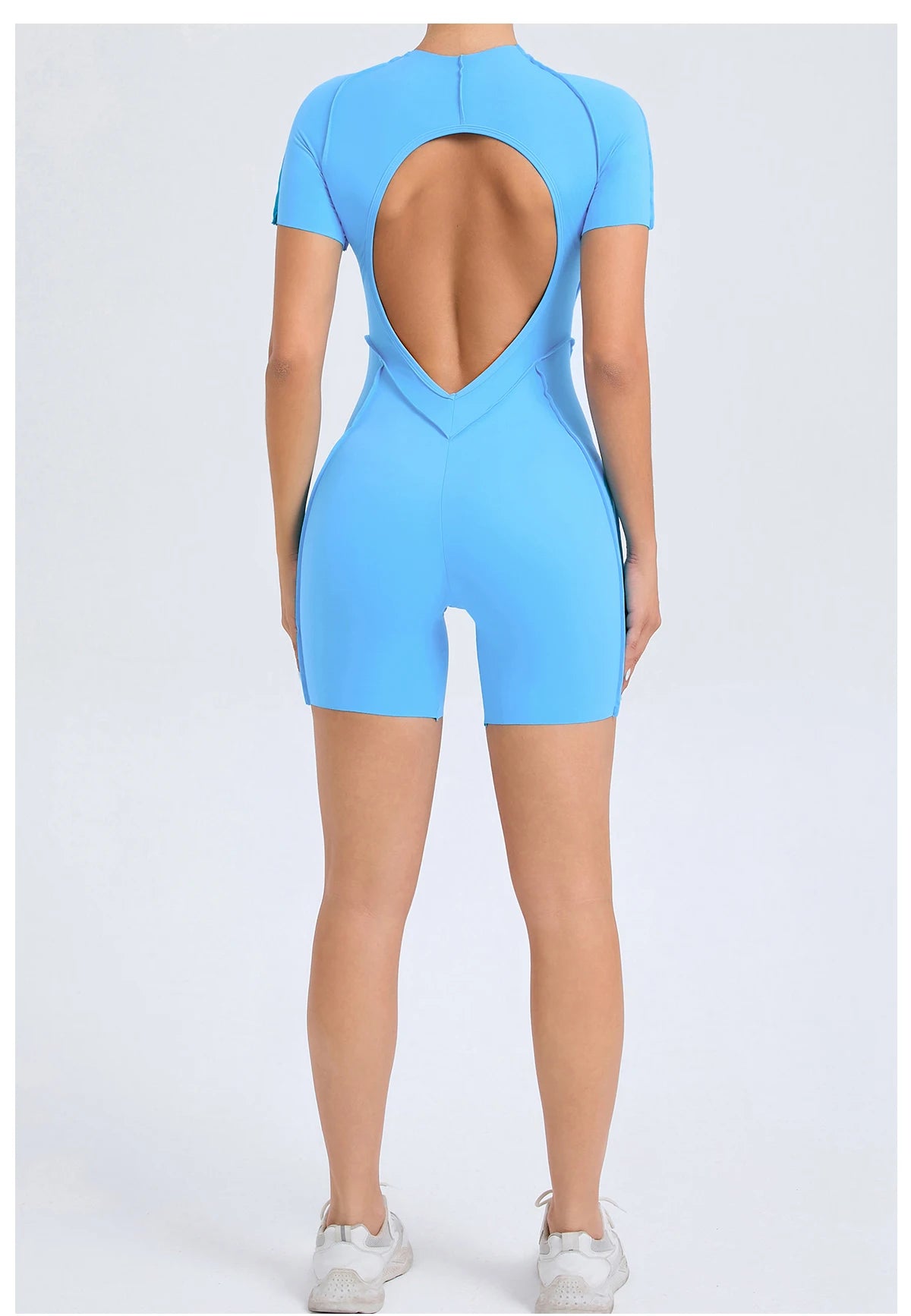 Short Jumpsuit Gym Clothes For Women Sportswear Fitness Overalls Backless Scrunch Booty Yoga Suit Sports Set Outfit - Smarsty