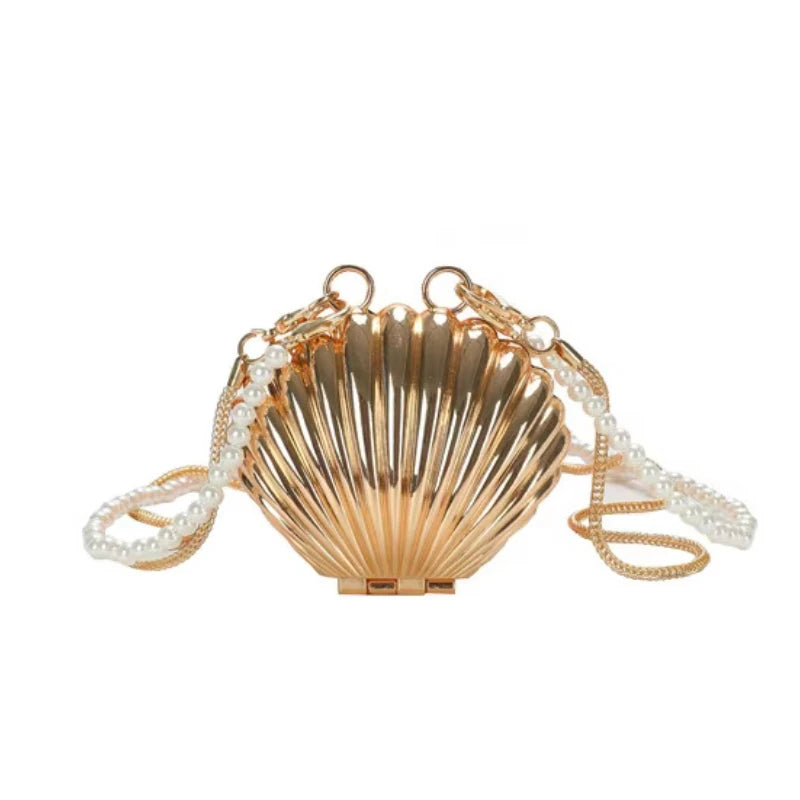 Pearl Mini Crossbody Bag Gold Shell Shoulder Purse Luxe - Smarsty