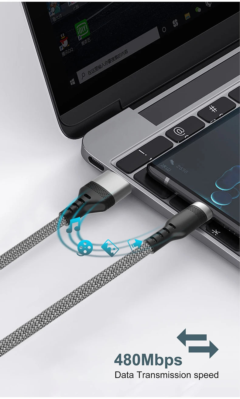 USB Type C 6A Super- Charging Cable For Huawei USB C Extended 1m 2m 3m 5m 8-Meter Cable For Xiaomi Vivo Leeco OnePlus Oppo - Smarsty
