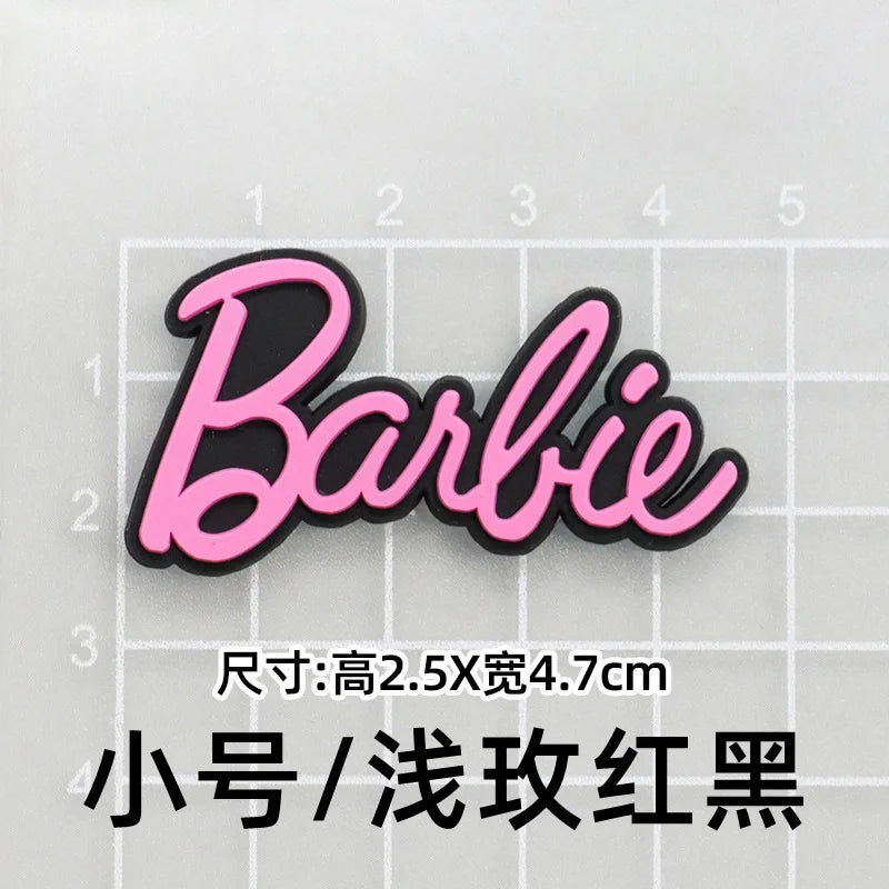 MINISO 20P Cute Cartoon PVC Pink Fashion Barbie Shoe Flowers DIY Hole Shoes Sandals Charm Shoes Accessories Party Festival Gifts