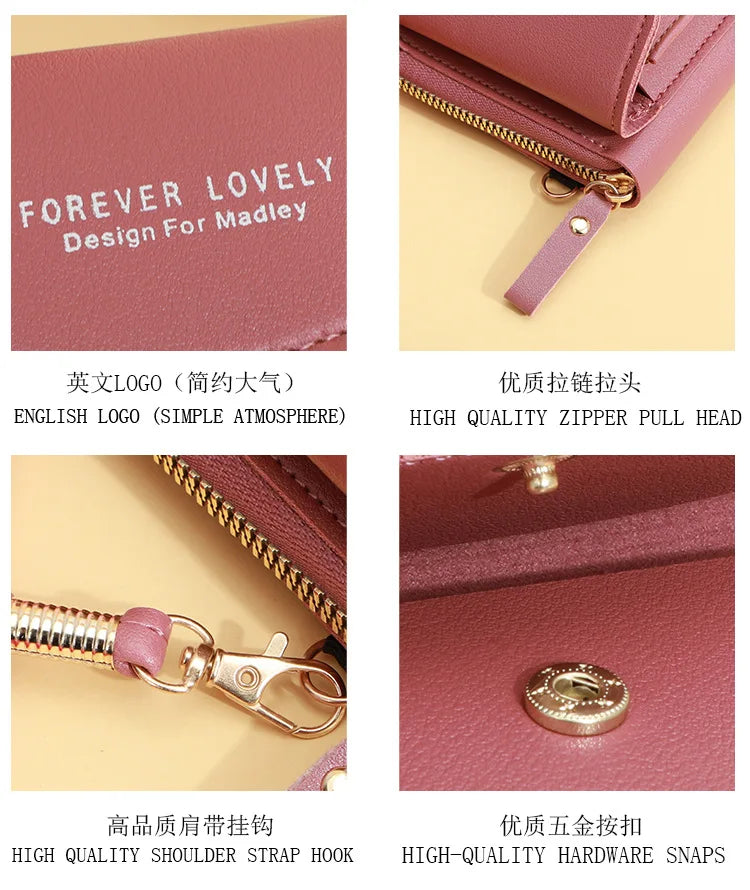 Long Women's Wallet Female Purses Tassel Coin Purse Card Holder Wallets Double Zipper Pu Leather Clutch Luxury Money Phone Bag - Smarsty