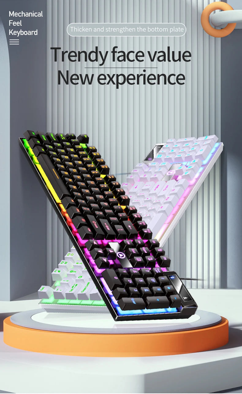 Wired Gaming Keyboard Low Profile With Numpad For PC