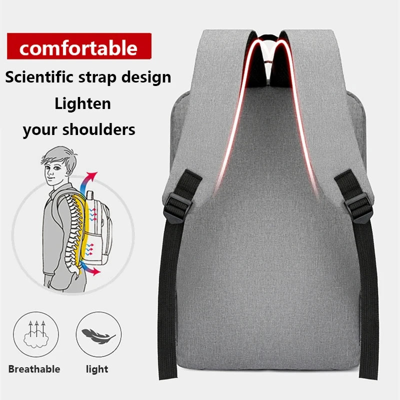 Men's Waterproof Oxford Laptop Backpack 15.6 Inch with USB Charging Port High Capacity Business Travel School Bag - Smarsty