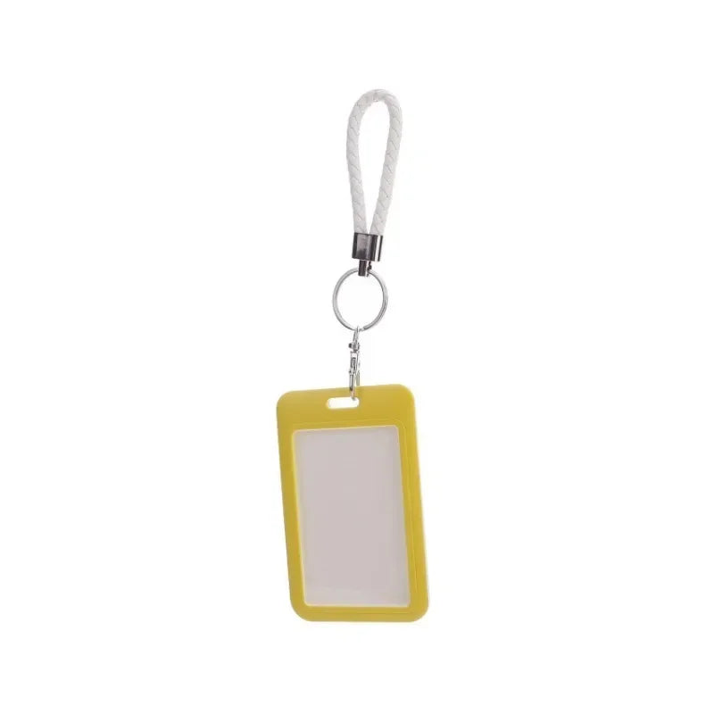 1Pc Macaron Bus ID Card Protective Cover Cases Student Meat Keyring Card Campus Access Door Credit Card Holder Bag Set Key Chain