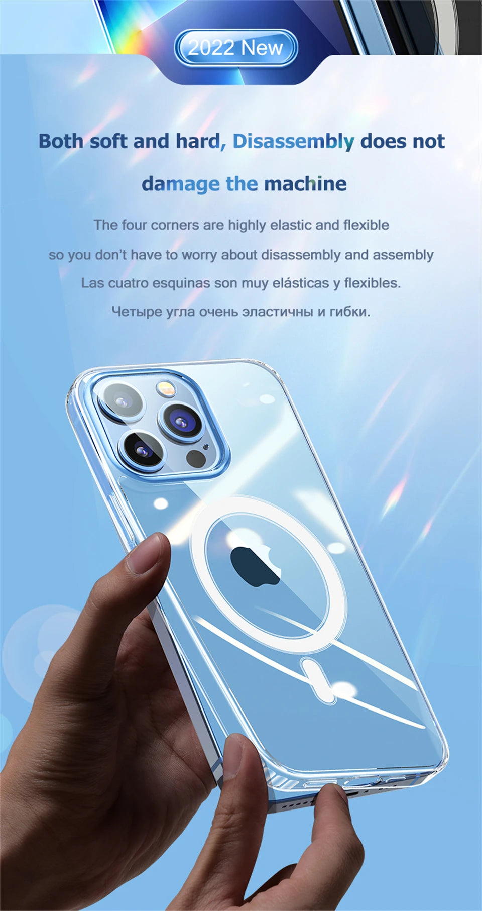 Smarsty MagSafe Clear Case for iPhone Magnetic Wireless Charging -