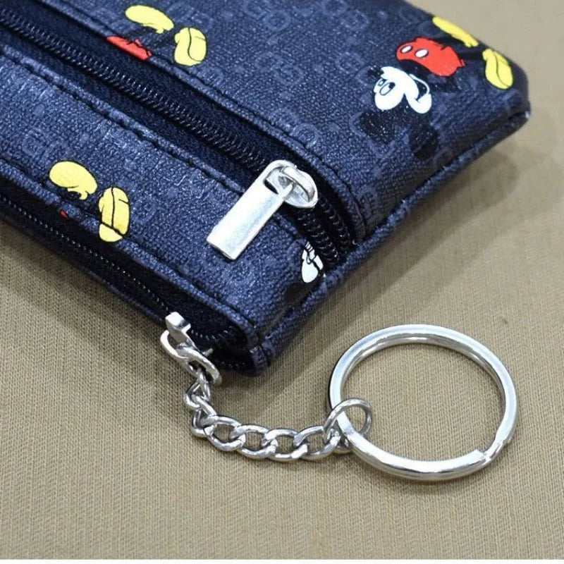 Disney Mickey Mouse Premium Genuine Leather Cartoon Phone Wallet Anime Coin Purse High-capacity Card Package Portable Wallet New