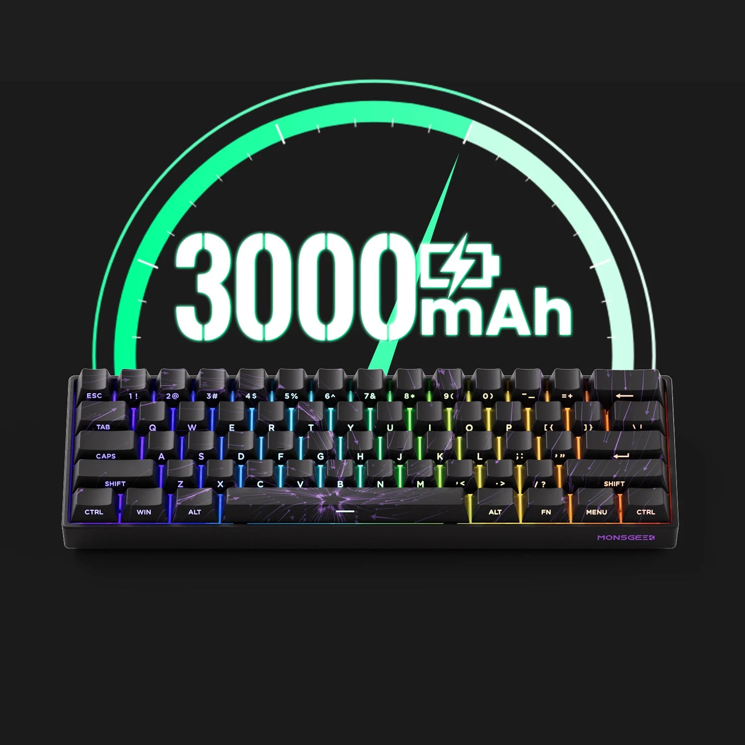 60 Percent Wireless Mechanical Keyboard With ARGB Lighting