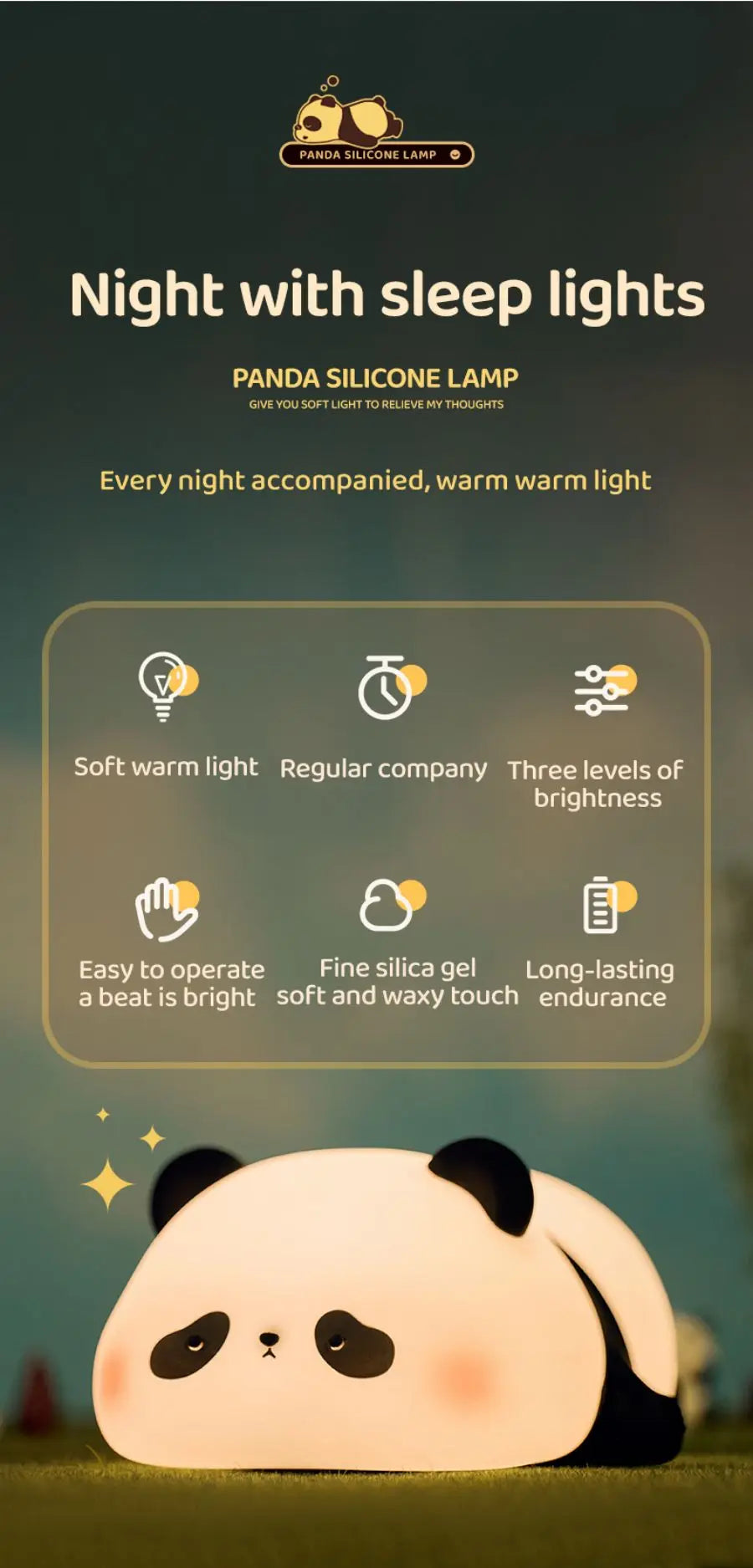 Cute Silicone LED Night Light for Kids Bedroom - Smarsty